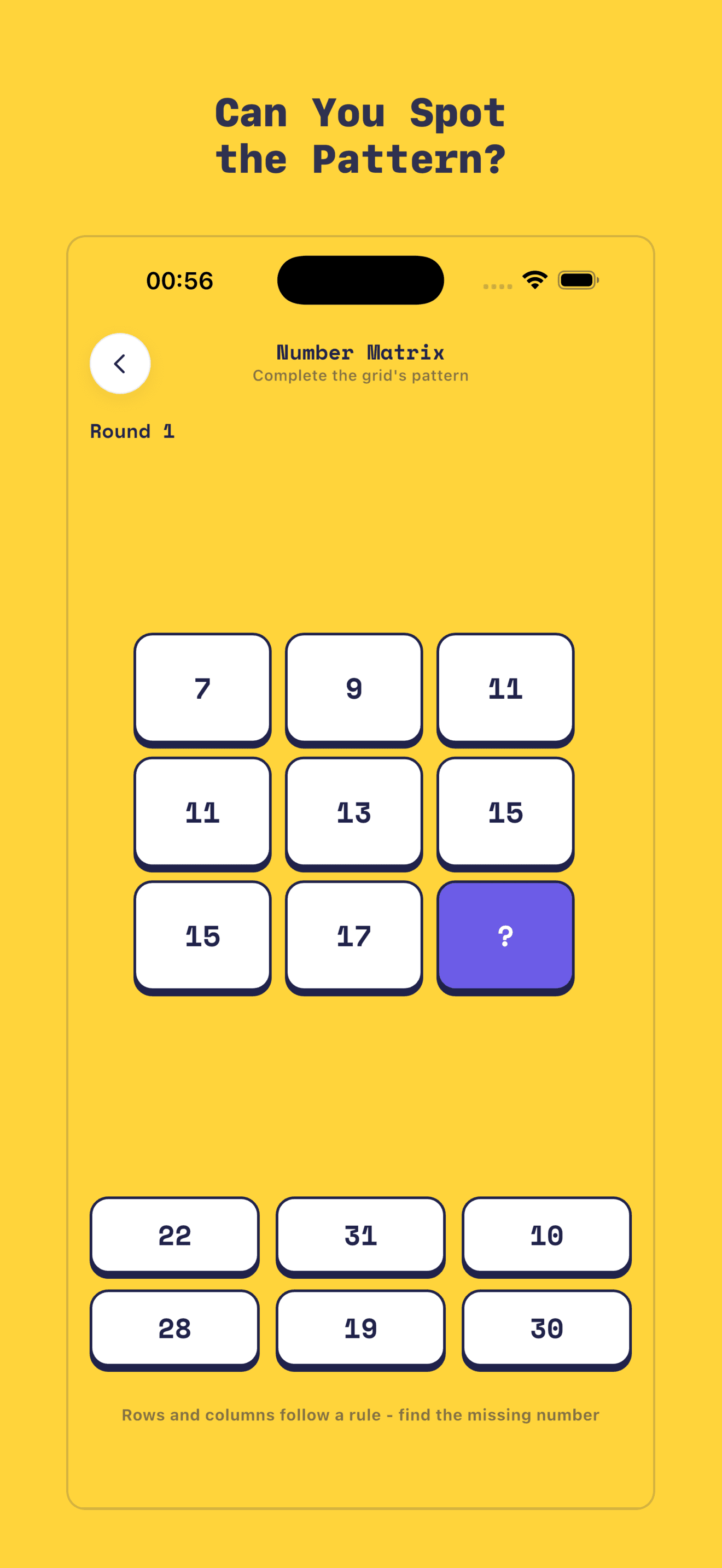 Number Matrix game