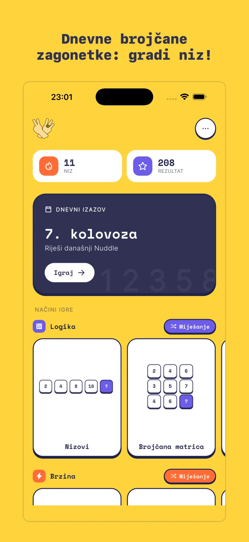 Dnevni izazov. Nuddle 2.0. Logika, Brzina, Pamćenje, Ležerno