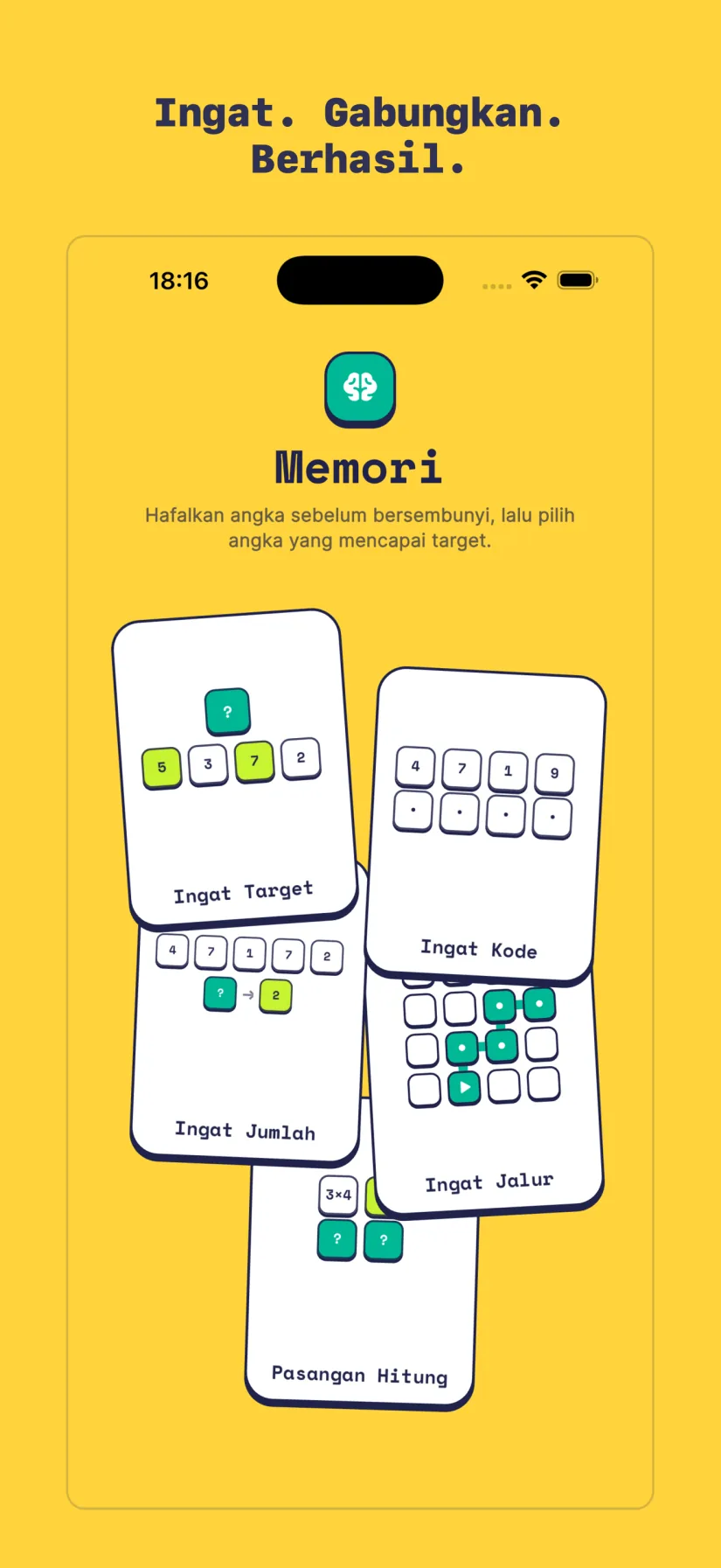 Memori: Ingat Target, Ingat Kode, Ingat Jumlah, Ingat Jalur, Pasangan Hitung