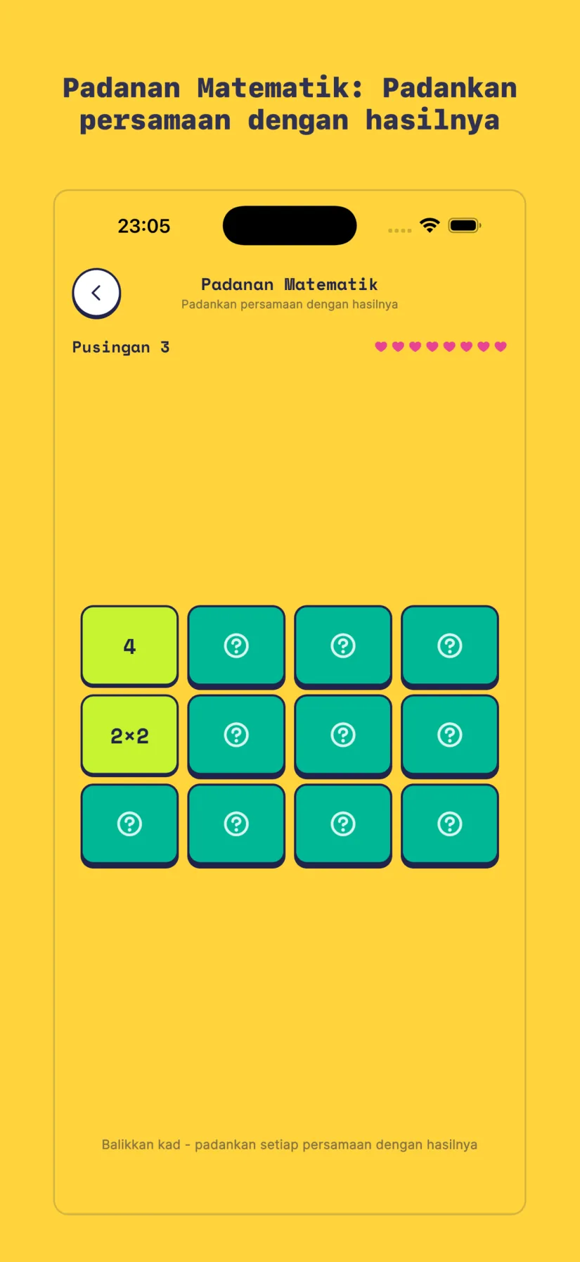 Padanan Matematik: Padankan persamaan dengan hasilnya