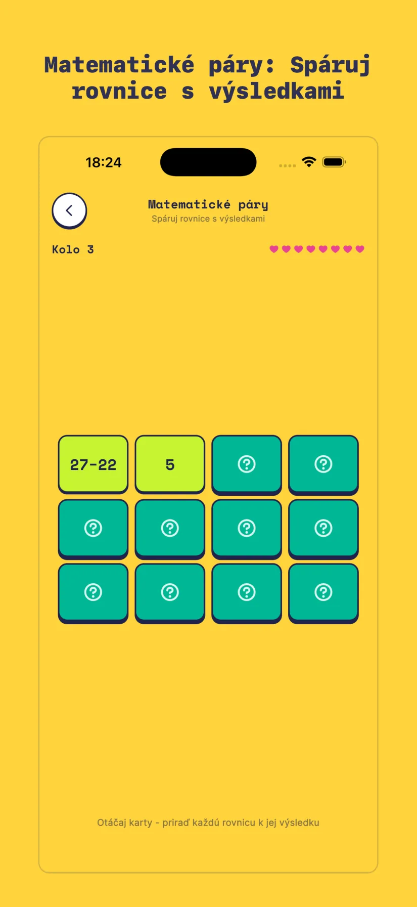 Matematické páry: Spáruj rovnice s výsledkami