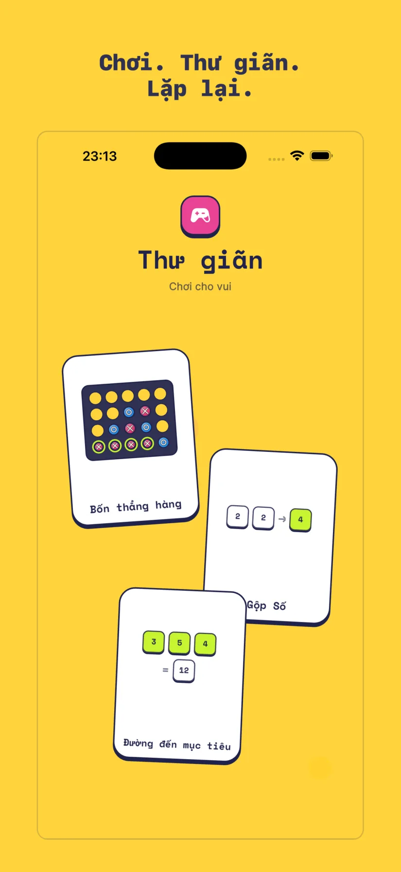 Thư giãn: Bốn thẳng hàng, Gộp Số, Đường đến mục tiêu